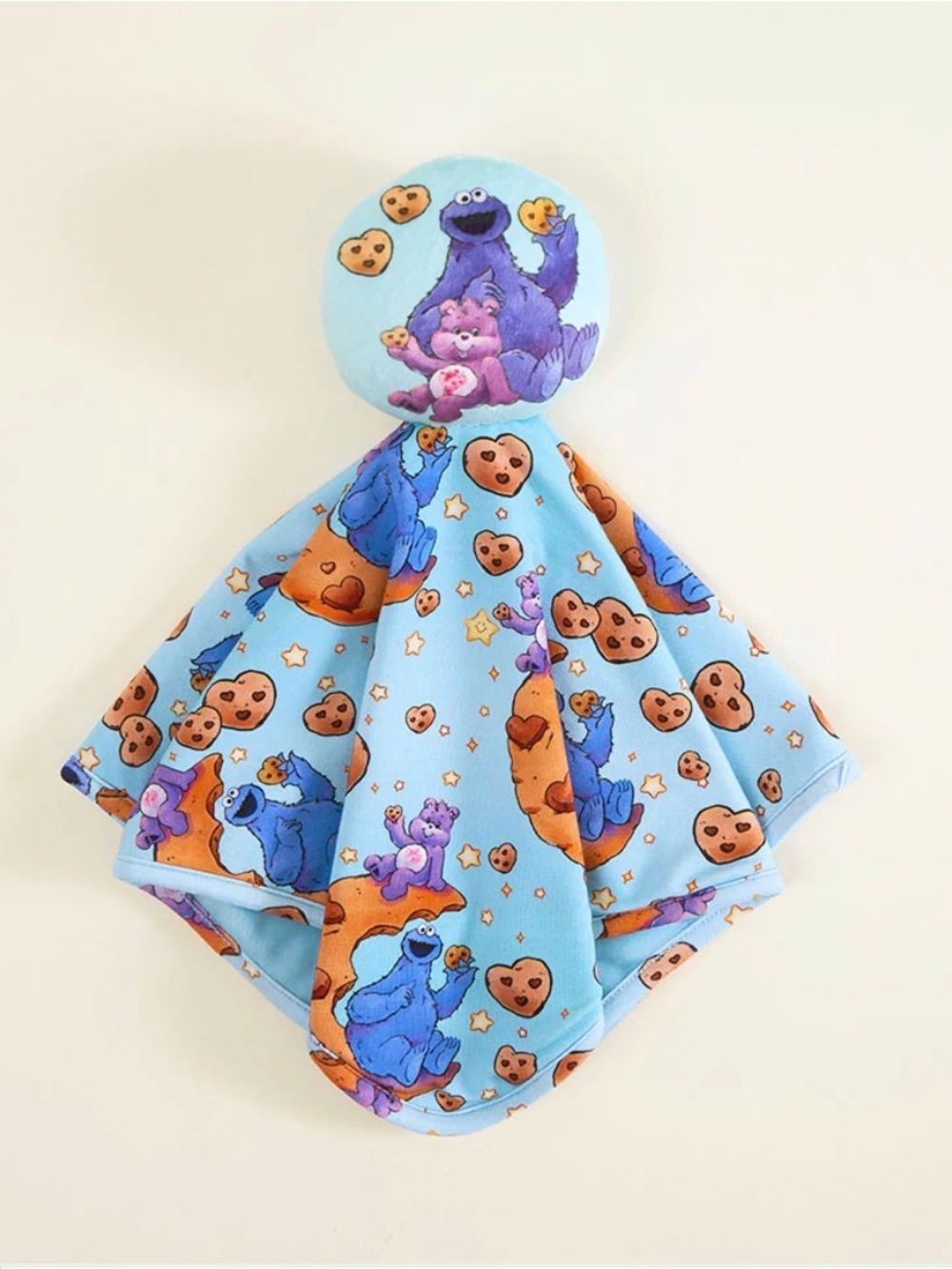 Posh Peanut Blue Cookie Monster & Care Bear Lovey